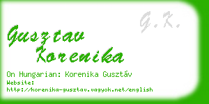 gusztav korenika business card