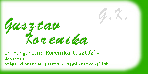 gusztav korenika business card